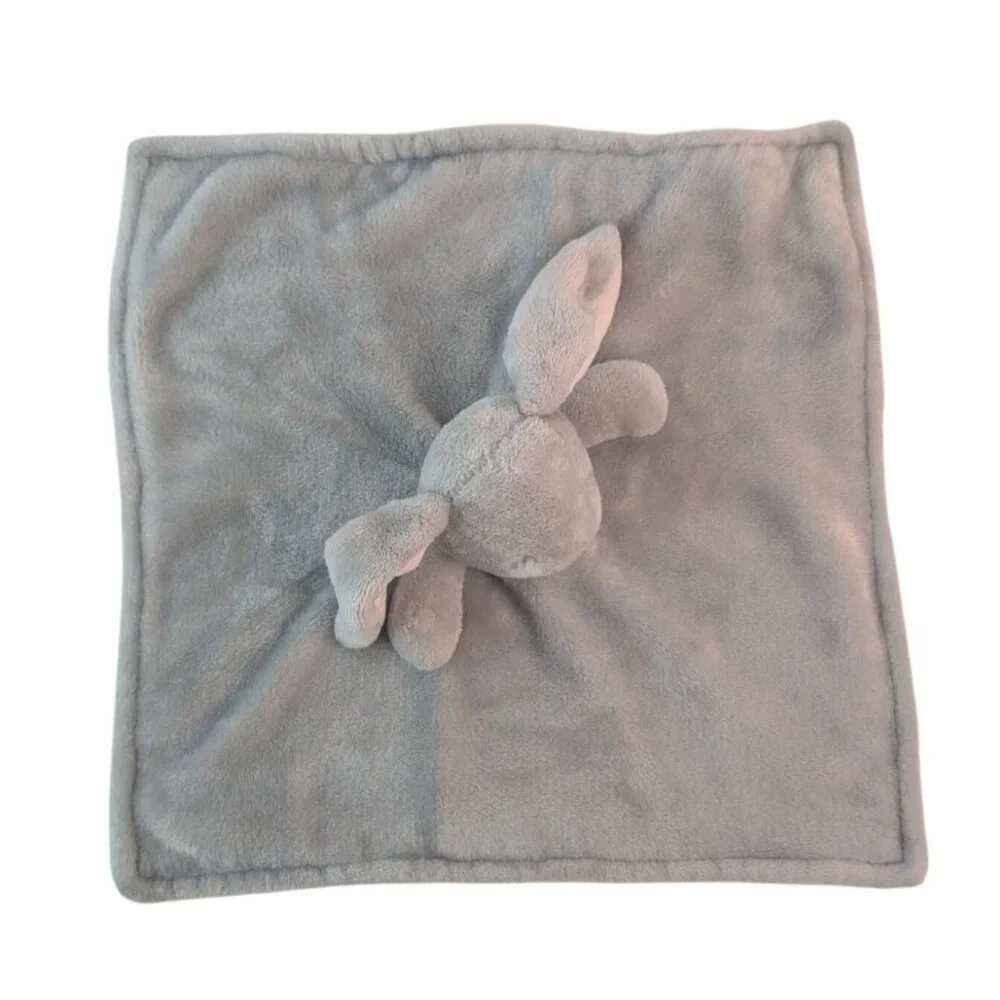 Gray Bunny Rabbit Lovey Baby Security Blanket Pink Ears Carters? - Picture 3 of 5